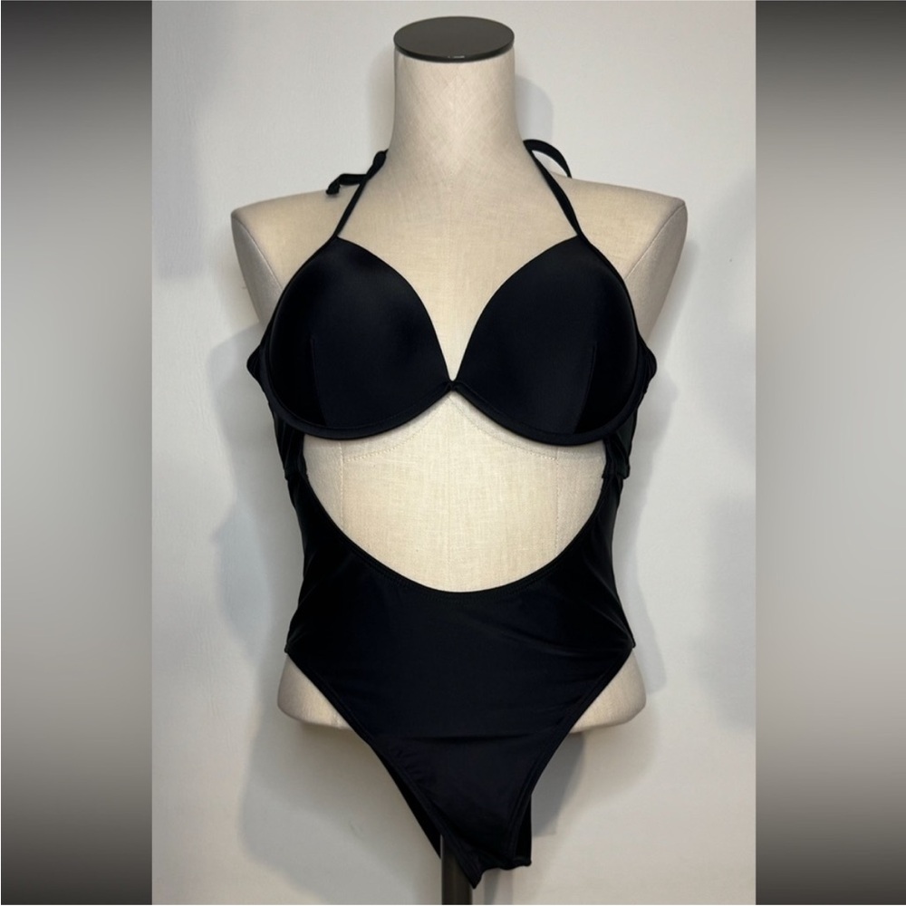 Black Halter Cutout Swimsuit One piece swimsuit - Size Medium NWOT